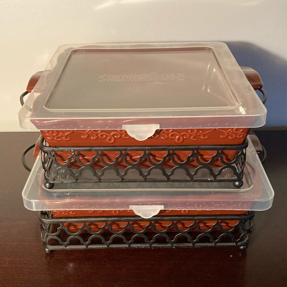 Temp-tations by Tara Vintage Grace Presentable Brown Ceramic Ovenware Set